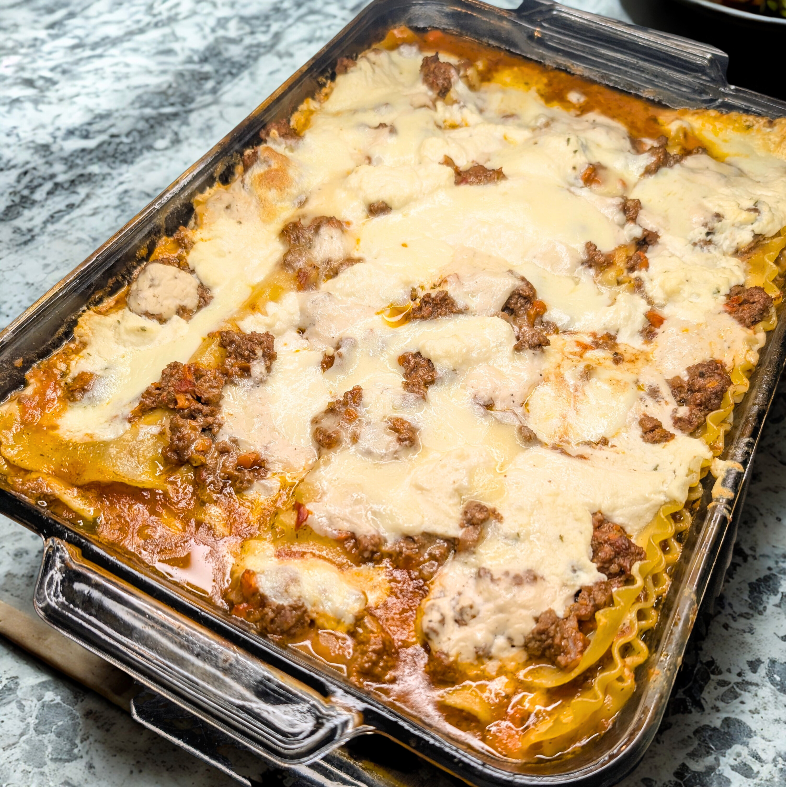 New Year’s Day bison lasagna with homemade béchamel and melted cheese