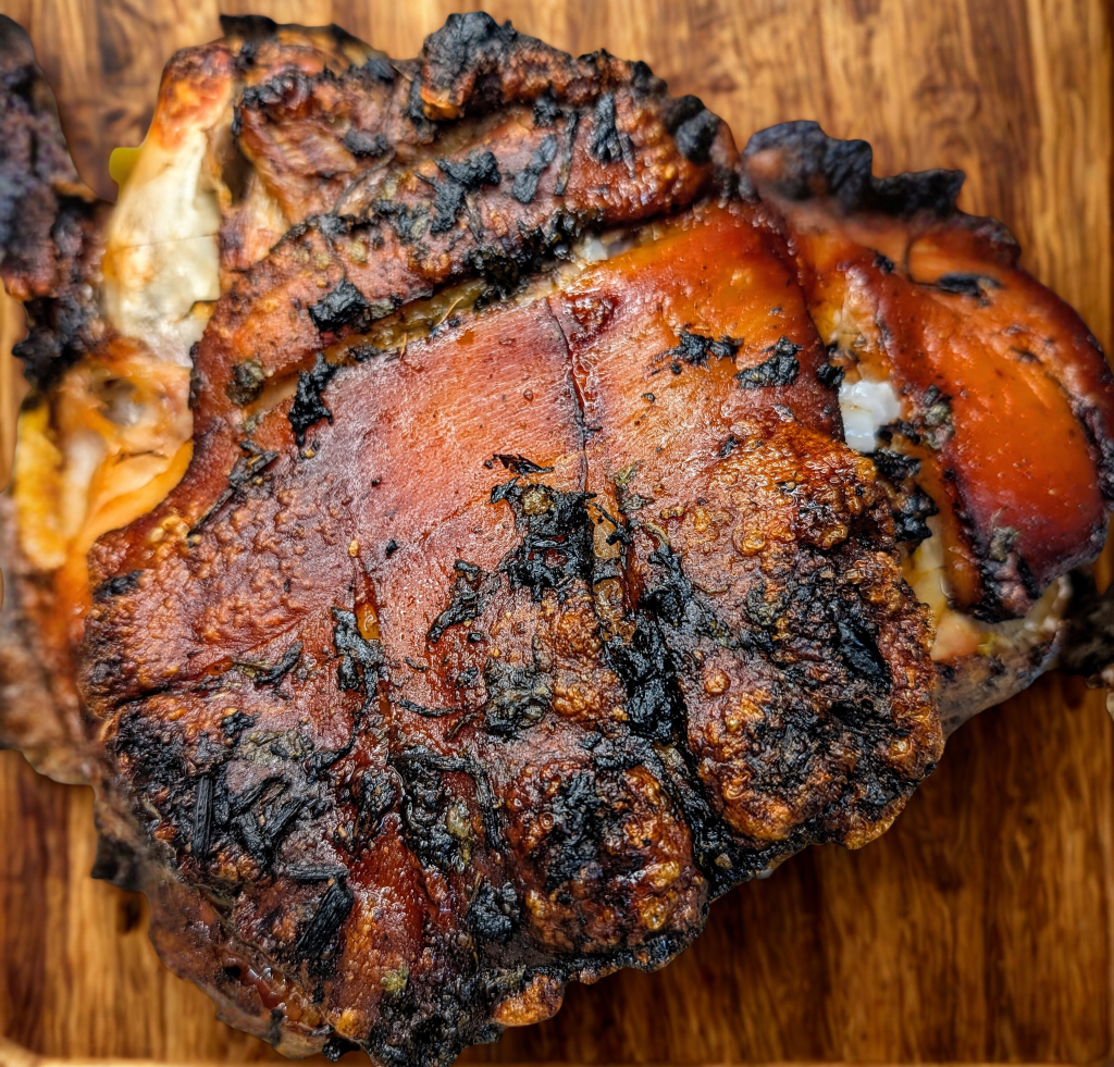 Extra-juicy Dominican-style pernil with crispy skin roasted in the oven